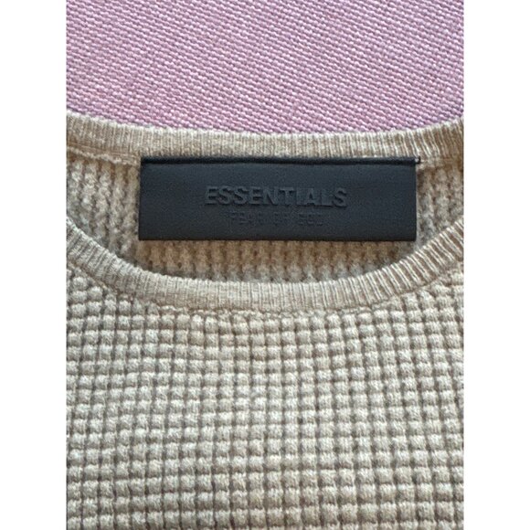 Fear of God ESSENTIALS Fitted Sweater in Desert Sand Medium Womens Top - Picture 9 of 15